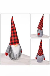 64365 3’lü Gnome Dekorasyon Seti, Sevimli Peluş Gnome Noel Hediyesi - 5