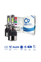 11094  H11 Trio Led Xenon Far Led Zenon Ampulü Buz Mavi Beyaz Gün Işığı Yeni Nesil Şimşek Etkili - 1