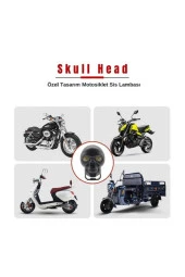 41556 Skull Head Özel Tasarım Motosiklet Sis Lambası 1 Adet - 5