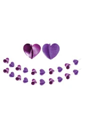 Kalp Süs 3 Boyutlu Sıralı Mor 150 cm 2 li thumbnail 2