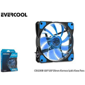 Evercool CS1230B 120-120-25mm Mavi Işıklı Kasa Fanı - 3