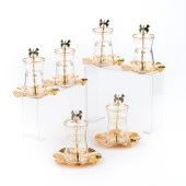 Çay Seti Çay Bardağı Takımı 6 Kişilik Kelebek Siyah - 1