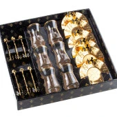 Çay Seti Çay Bardağı Takımı 6 Kişilik Kelebek Siyah - 4