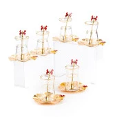 Çay Seti Çay Bardağı Takımı 6 Kişilik Kelebek Kırmızı - 1