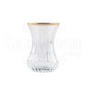 Bardak Çay Bardağı Çay Seti Çay Takımı Lux Dik Kesme İnce Belli Çay Bardak Seti Altın - 2