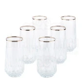 Bardak Cam Bardak Meşrubat Bardağı Hediyelik Lux Dik Çapraz Meşrubat Bardak Platin - 1