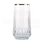 Bardak Cam Bardak Meşrubat Bardağı Hediyelik Lux Dik Çapraz Meşrubat Bardak Platin - 2