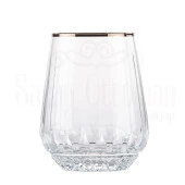 Bardak Su Bardağı Cam Bardak Hediyelik Lux Dik Çapraz Allegra Su Bardak Platin - 2