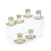 Çay Bardağı Çay Seti Çay Takımı Çini Desen 6 Kişilik Çay Seti - 1