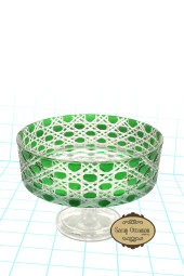 Kase Ayaklı Kase Cam Kase Sunumluk Hasır Desen Sandra 25 cm Yeşil - 2