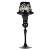 Şamdan ve Buhurdanlık Cam Aksaray Model Siyah Renk - 1