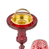 Şamdan ve Buhurdanlık Cam Aksaray Model Kırmızı Renk - 3