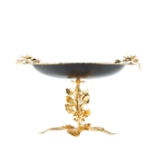 Meyvelik Sunumluk Dekoratif Obje Söz Nişan Çikolatalık Lotus Çiçek Ayaklı Tabak - 1