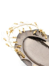 Bakır Ayaklı Şekerlik Meyvelik Sunumluk Dekoratif Obje Çikolatalık Sele Meyvelik - 10