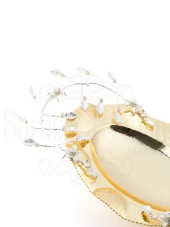 Bakır Ayaklı Şekerlik Meyvelik Sunumluk Dekoratif Obje Çikolatalık Sele Meyvelik - 12