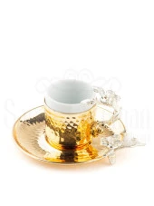 Bakır Kahve Fincanı Porselen Kahve Fincanı Nikel Japon Gülü Kahve Fincanı Altın - 2