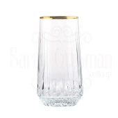 Bardak Cam Bardak Meşrubat Bardağı Hediyelik Lux Dik Çapraz Meşrubat Bardak Altın - 2