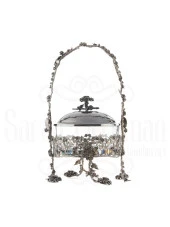 Bakır Ayaklı Kapaklı Şekerlik Meyvelik Sunumluk Lokumluk Dekoratif Obje Söz Nişan Çikolatalık Sandra Sepet Çikolatalık - 5