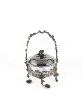 Bakır Ayaklı Kapaklı Şekerlik Meyvelik Sunumluk Lokumluk Dekoratif Obje Söz Nişan Çikolatalık Sandra Sepet Çikolatalık - 10