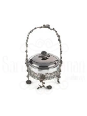 Bakır Ayaklı Kapaklı Şekerlik Meyvelik Sunumluk Lokumluk Dekoratif Obje Söz Nişan Çikolatalık Sandra Sepet Çikolatalık - 11