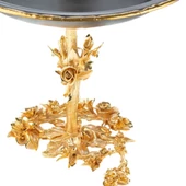 Meyvelik Sunumluk Dekoratif Obje Söz Nişan Çikolatalık Güllü Ayaklı Tabak - 3