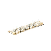 Altın Japon Gülü Baton Tepsi + 6'lı Çizgili Çay Bardağı Nikel - 1