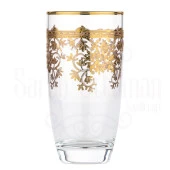 Bardak Meşrubat Bardağı Seti 6'lı Cam Bardak Hediyelik Pantoğraf Allegra Meşrubat Bardak Seti İç Yaldız Altın - 2