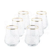 Bardak Su Bardağı Cam Bardak Hediyelik Lux Baklava Dik Allegra Su Bardak Altın - 1