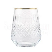 Bardak Su Bardağı Cam Bardak Hediyelik Lux Baklava Dik Allegra Su Bardak Altın - 2