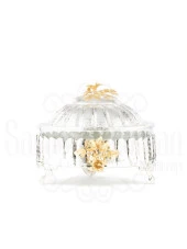 Bakır Ayaklı Kapaklı Şekerlik Meyvelik Sunumluk Lokumluk Dekoratif Obje Söz Nişan Çikolatalık Sandra - 5