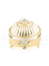 Bakır Ayaklı Kapaklı Şekerlik Meyvelik Sunumluk Lokumluk Dekoratif Obje Söz Nişan Çikolatalık Sandra - 7