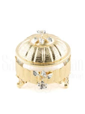 Bakır Ayaklı Kapaklı Şekerlik Meyvelik Sunumluk Lokumluk Dekoratif Obje Söz Nişan Çikolatalık Sandra - 9