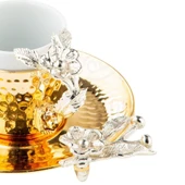 NİKEL JAPON GÜLÜ 2'Lİ KAHVE FİNCANI ALTIN thumbnail 3