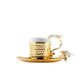 NİKEL JAPON GÜLÜ 2'Lİ KAHVE FİNCANI ALTIN thumbnail 2