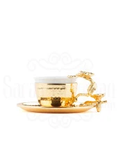 Altın Japon Güllü Kahve Fincanı Altın - 1