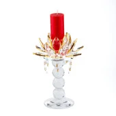 Cam Şamdan Büyük 4 Toplu Küpeli Altın Renk - 2