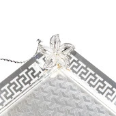 Tepsi Lüks Tepsi Dekoratif Tepsi Söz Nişan Tepsisi Hediyelik Lüks İç Desenli Jumbo Tepsi Gümüş - 2