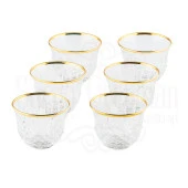 Cam Fincan Cam Fincan Seti Cam Fincan Takımı Lux Dik Baklava Cam Seti Ağız Yaldız Altın thumbnail 1