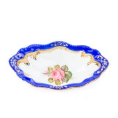 El Dekor ve El Boyaması Çerezlik Oval Kobalt - 1