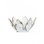 Çay Seti Cam El Dekor Nilüfer Model Gümüş Renk Yaldızlı - 3