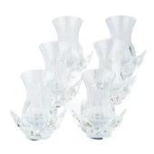 Çay Seti Cam El Dekor Nilüfer Model Şeffaf Renk - 1