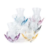 Çay Seti Cam El Dekor Nilüfer Model Renkli Miks - 1