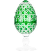 Cam Yumurta Şekerlik Drajelik El Kesme Yeşil Renk - 3