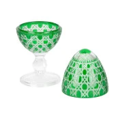 Cam Yumurta Şekerlik Drajelik El Kesme Yeşil Renk - 4