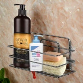 Banyo Duş Rafı Şampuanlık Köşelik Kare Krom Tek Katlı Malzemelik Organizer Düzenleyici Mutfak Eşya Rafı - 1