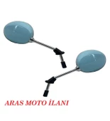 Araro Cappucino 125 Cc - 50 Cc Ayna Takımı Turkuaz Renk _Supermoto - 1