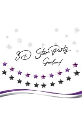 Yıldız Süs 3 Boyutlu Sıralı Mavi 150 cm 2 li thumbnail 1