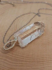 Kristal Kuvars Metal Malzemeli El Örgüsü Özel Pandül Sarkaç (Kolye Ucu) thumbnail 3