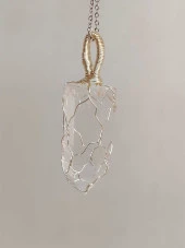 Kristal Kuvars Metal Malzemeli El Örgüsü Özel Pandül Sarkaç (Kolye Ucu) thumbnail 7