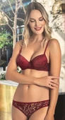 Büşra 290 Bordo Balenli Destekli Sütyen Takım - 1